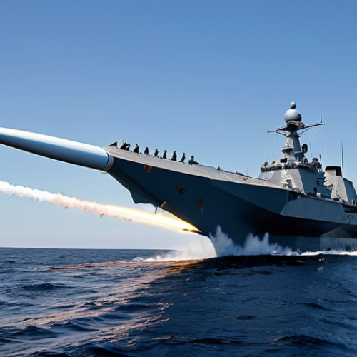 Hyper-sonic Missile Launch**

A modern Russian warship launching a "Zircon" hypersonic missile during naval exercises in the Baltic Sea. The ship is fully clothed with a professional crew in appropriate attire operating the launch systems. The missile is depicted mid-flight, leaving a fiery trail. The sea is moderately choppy, with a clear sky above. Include details like the ship's pennant number and radar systems. Safe for work, appropriate content, professional, perfect anatomy, correct proportions, natural pose, fully clothed.

**