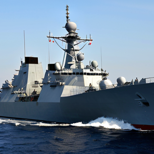 Modern Naval Warfare Systems Integration**

"A Russian Navy frigate on the open sea, showcasing integrated electronic warfare and weapons systems. Radar dishes are prominent, with visible data links. Ship is fully clothed in its structure, appropriate nautical design, daytime shot, safe for work. Perfect anatomy of the vessel, correct proportions, natural maritime environment. Professional, high-resolution image."

**