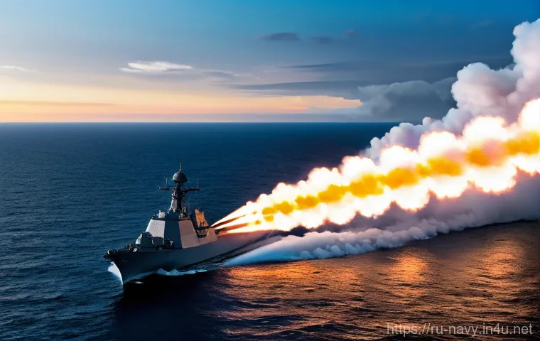 해군의 함대 방어 체계 - **Prompt:** A state-of-the-art stealth warship, sleek and angular, with dark, radar-absorbing metall...