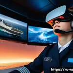 해군 군사 훈련 장비 - **Prompt 1: Immersive VR Storm Simulation on a Frigate Bridge**
    "A young naval cadet, approximat...